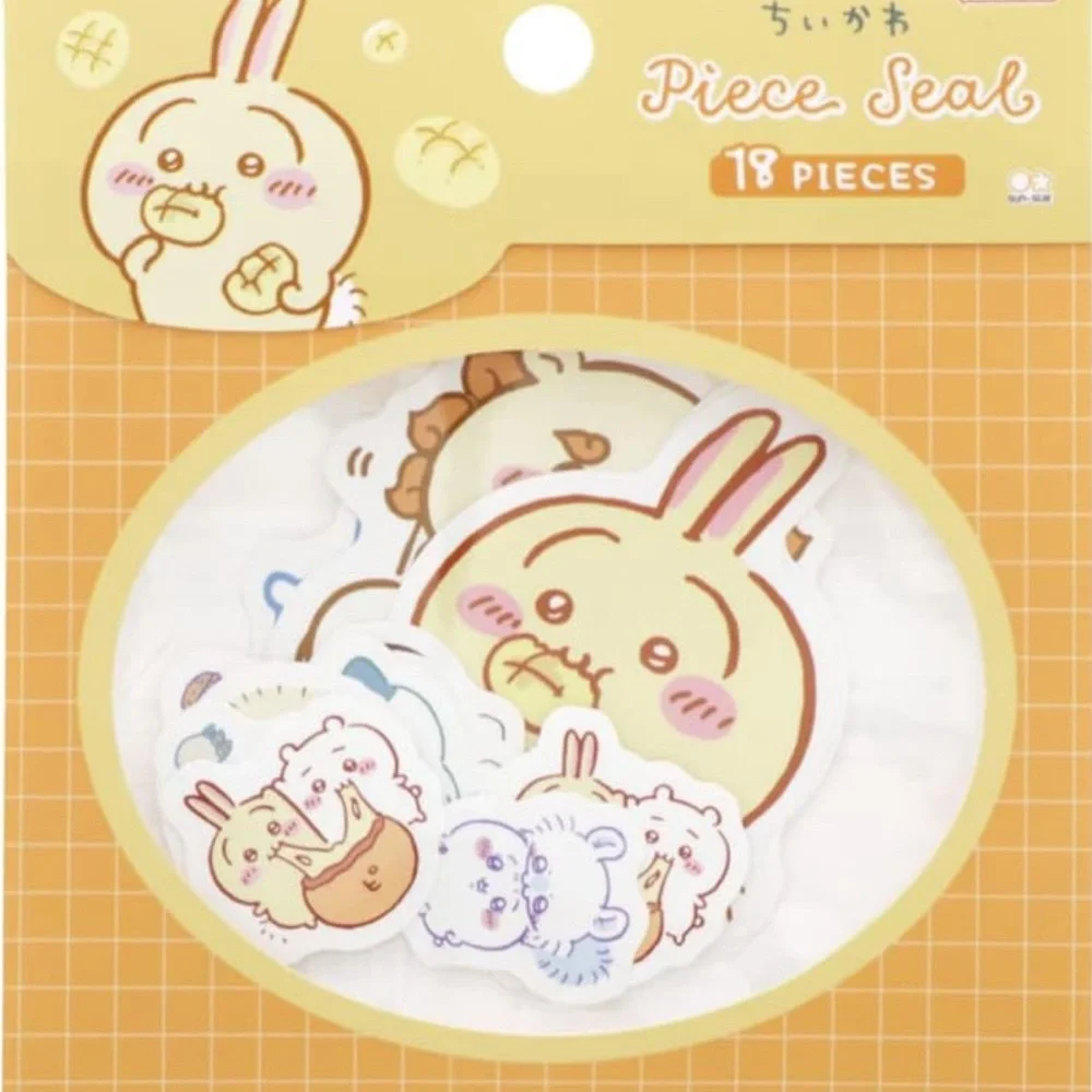 Brand New sunstar Chiikawa Piece Stickers Set (Mogu Mogu Orange)